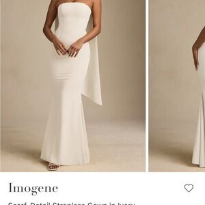 Oh Polly Cream Strapless Dress